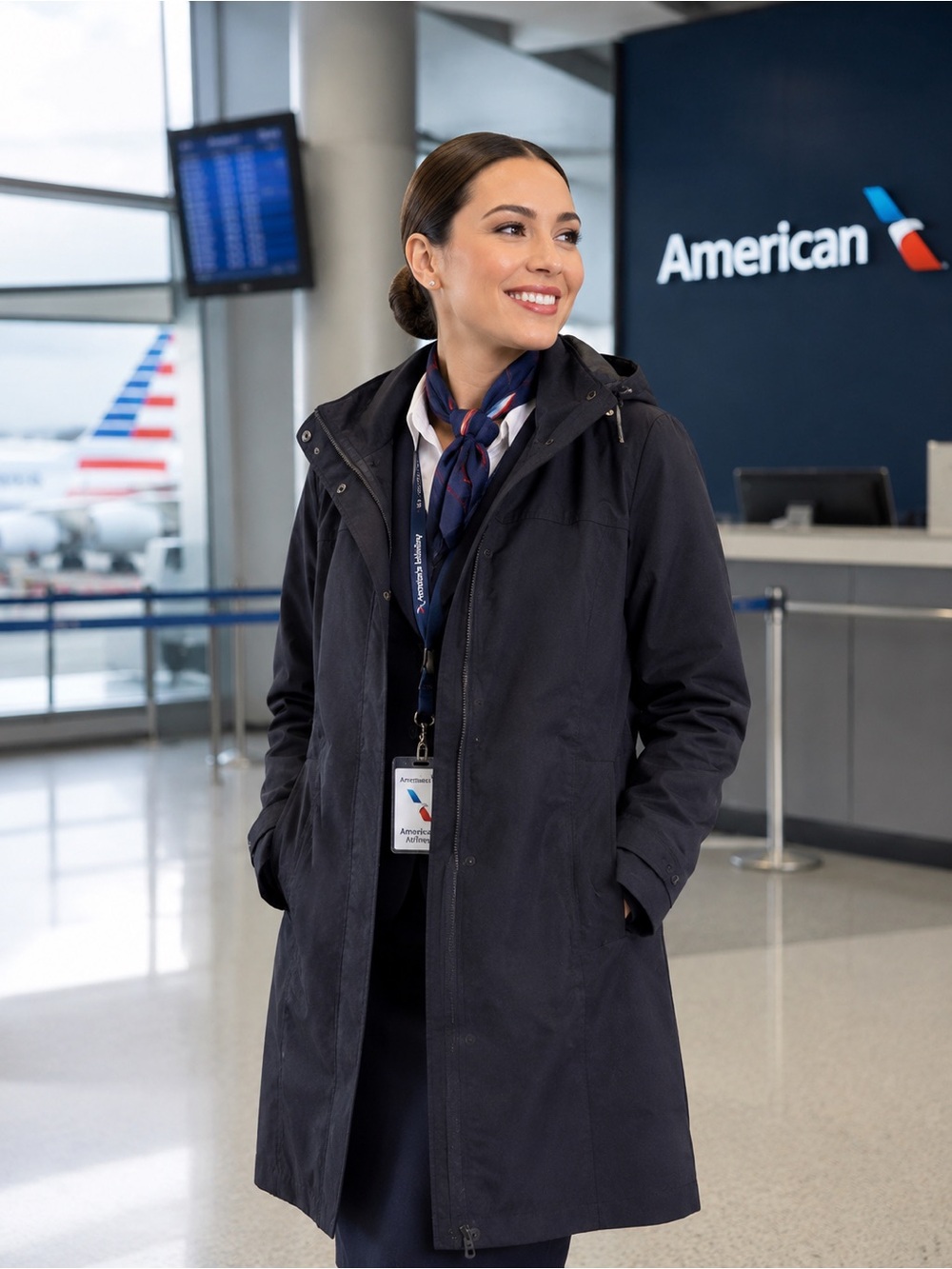 Lands End Coat American Airlines Employee Uniform Rare Aviation Enthusiasts XS